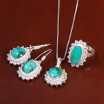 نیم ست فیروزه زنانه کد 24680