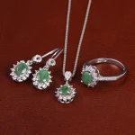 نیم ست زمرد زنانه کد 24683