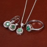 نیم ست زمرد زنانه کد 24684