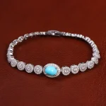 دستبند فیروزه زنانه کد 24685