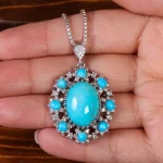 گردنبند فیروزه شجری زنانه کد 23262