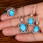 نیم ست فیروزه زنانه کد 23290