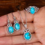 نیم ست فیروزه زنانه کد 23294