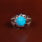 انگشتر فیروزه عجمی مردانه کد 24009