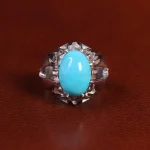 انگشتر فیروزه عجمی مردانه کد 24028