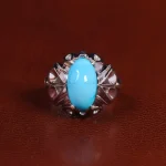 انگشتر فیروزه عجمی مردانه کد 24032