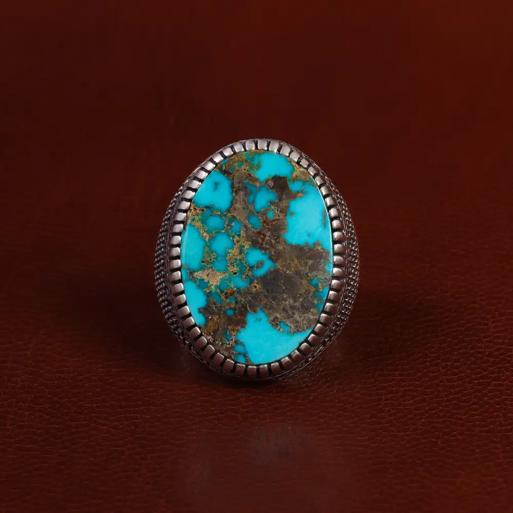 انگشتر فیروزه شجری مردانه کد 24053