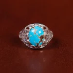 انگشتر فیروزه شجری مردانه کد 24077