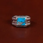 انگشتر فیروزه شجری مردانه کد 24078