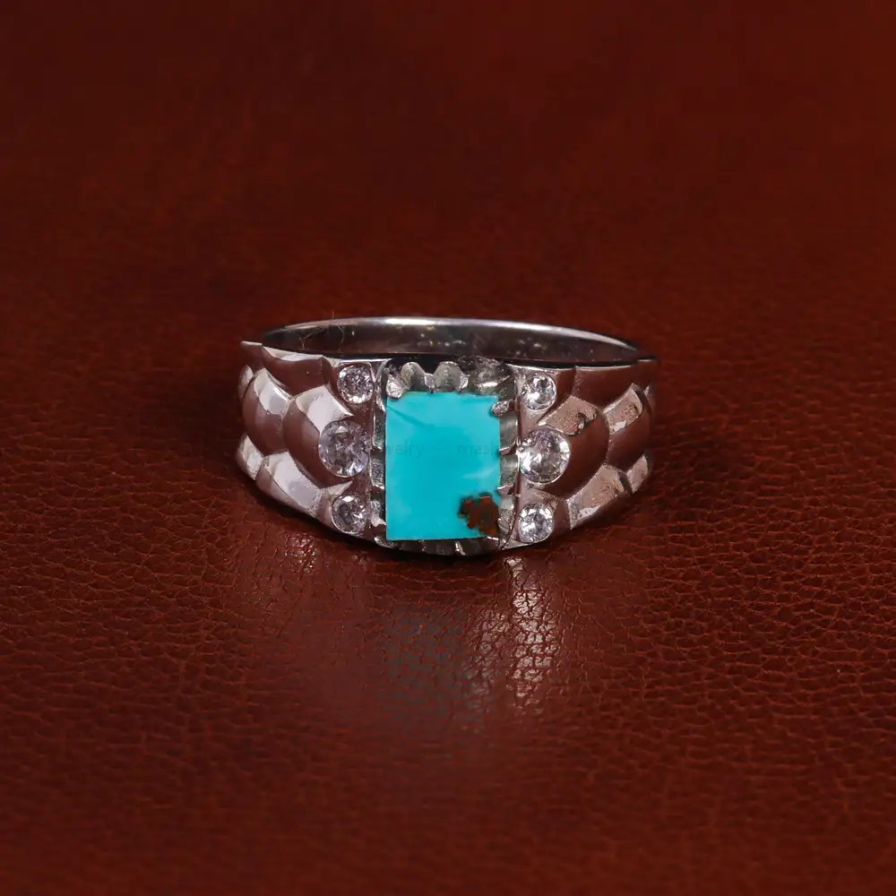 انگشتر فیروزه شجری مردانه کد 24084