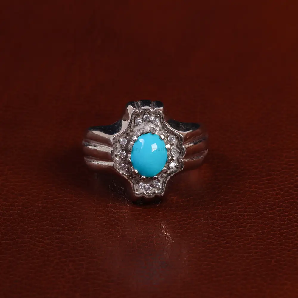 انگشتر فیروزه عجمی مردانه کد 24100