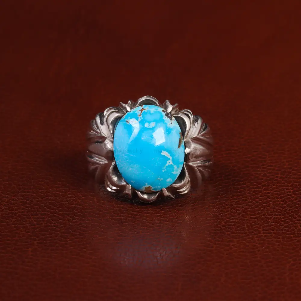 انگشتر فیروزه شجری مردانه کد 24144