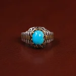 انگشتر فیروزه عجمی مردانه کد 24151