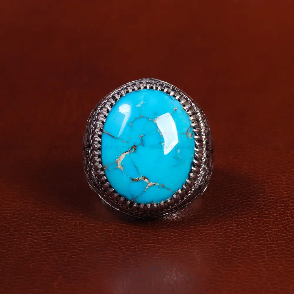 انگشتر فیروزه شجری مردانه کد 24170