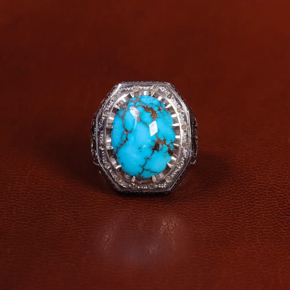 انگشتر فیروزه شجری مردانه کد 24178