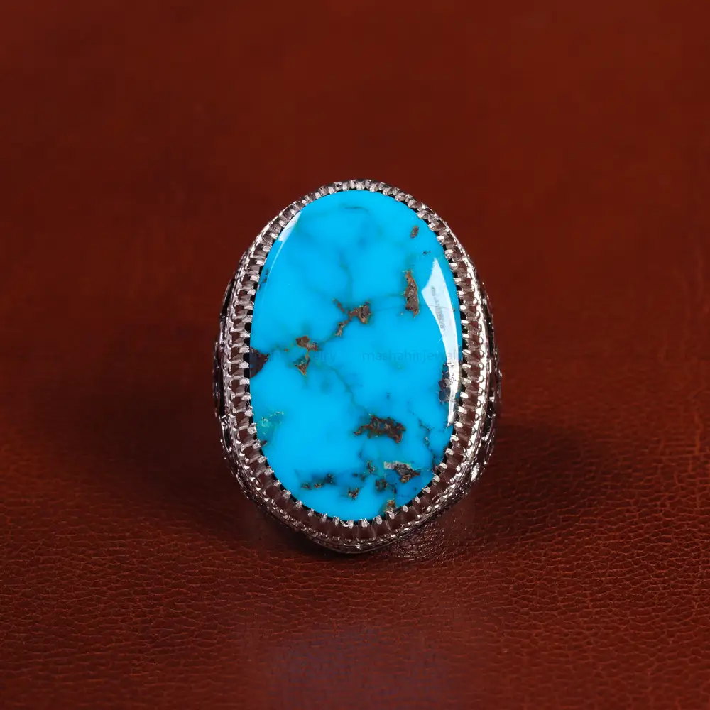 انگشتر فیروزه شجری مردانه کد 24183