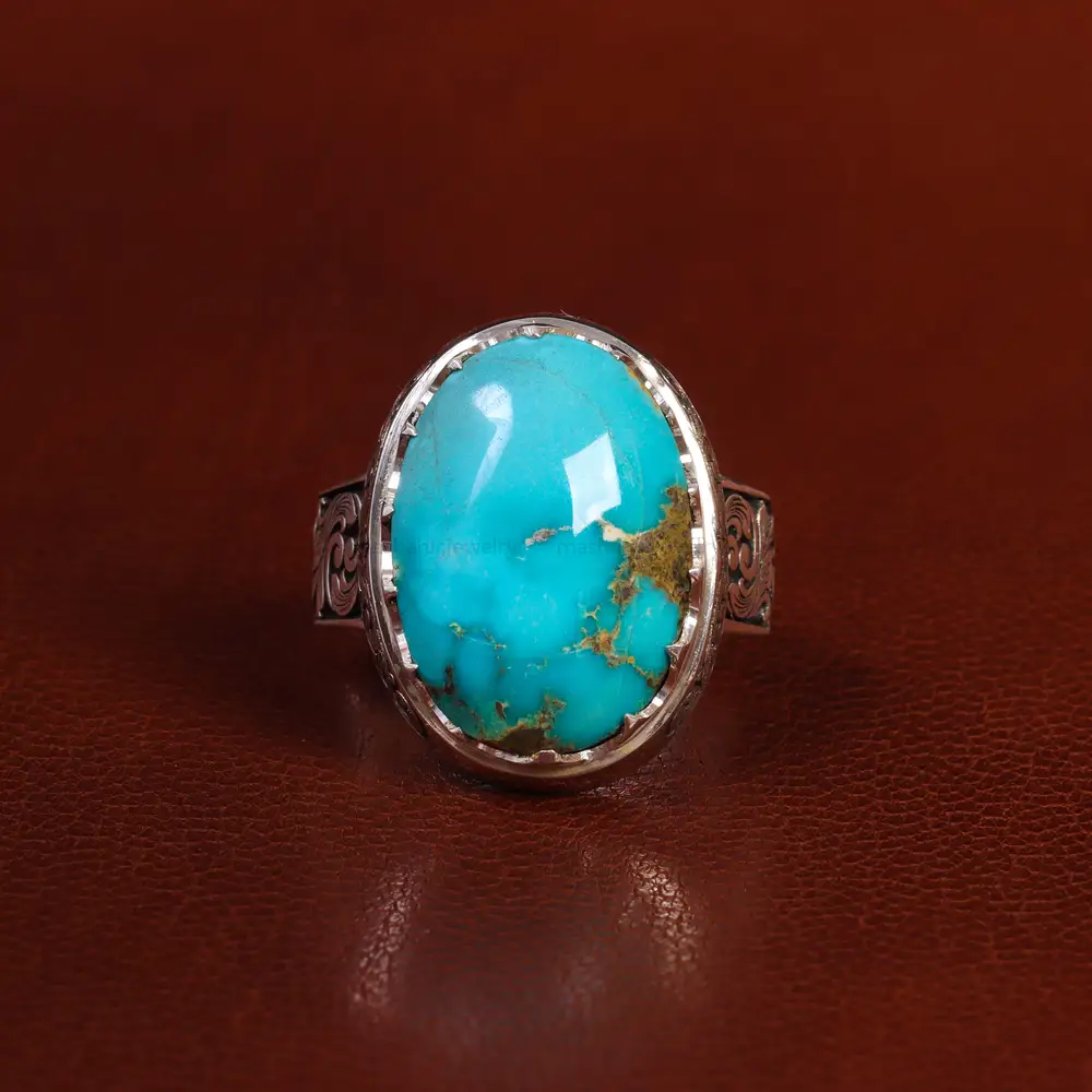 انگشتر فیروزه شجری مردانه کد 24284