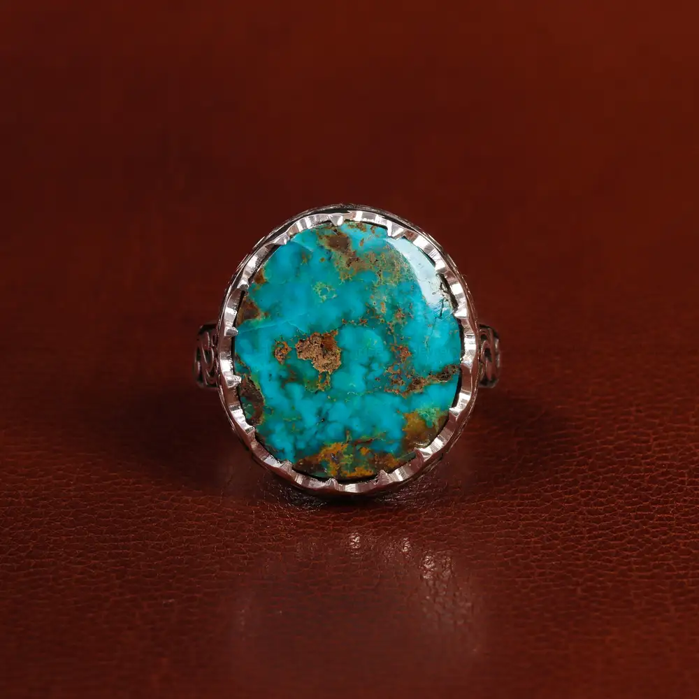 انگشتر فیروزه شجری مردانه کد 24291