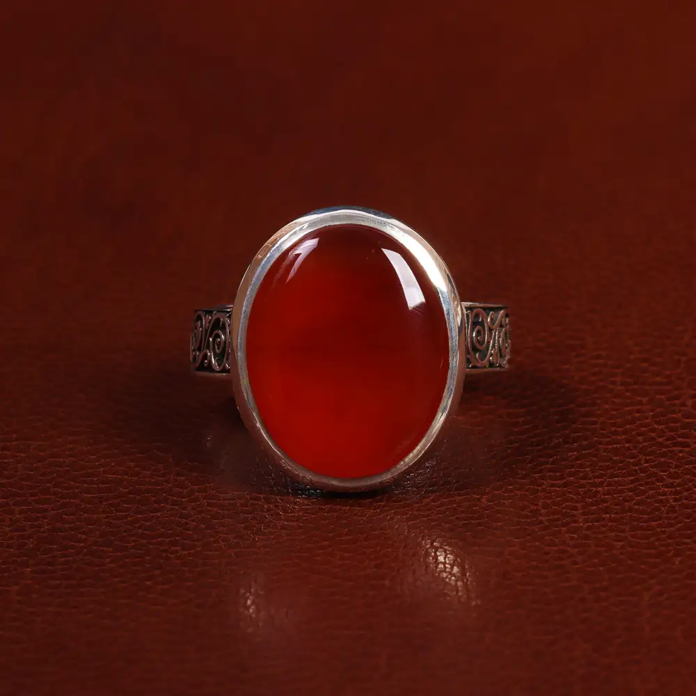 انگشتر عقیق یمن مردانه کد 24309