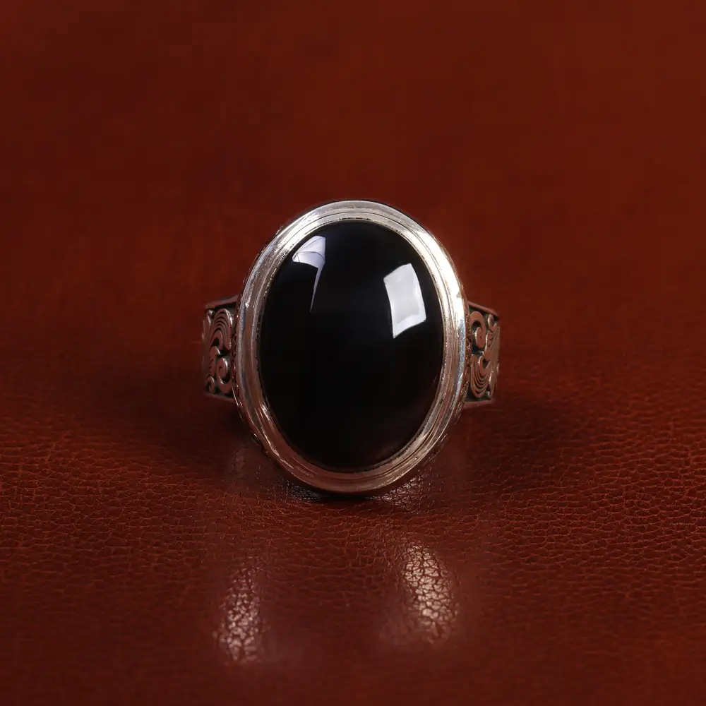 انگشتر عقیق یمن مردانه کد 24317