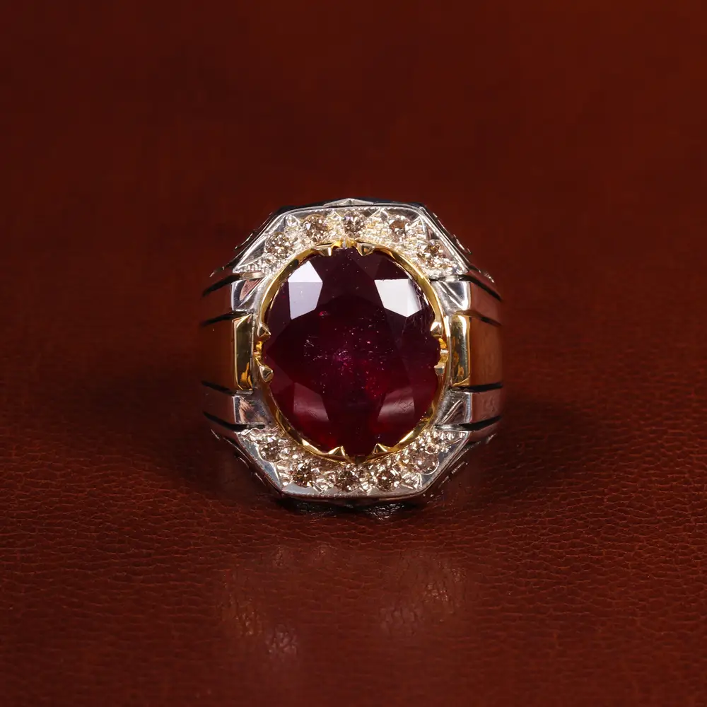 انگشتر یاقوت سرخ مردانه کد 24343