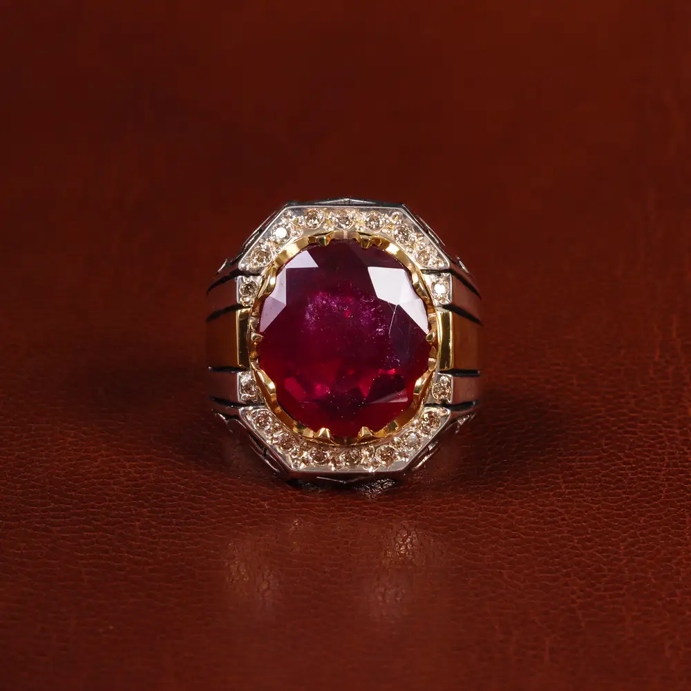 انگشتر یاقوت سرخ مردانه کد 24344