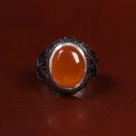 انگشتر عقیق یمن مردانه کد 24346