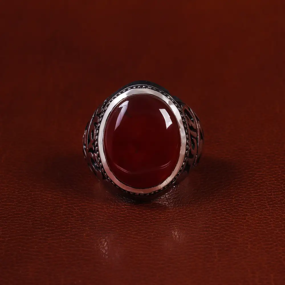 انگشتر عقیق یمن مردانه کد 24347