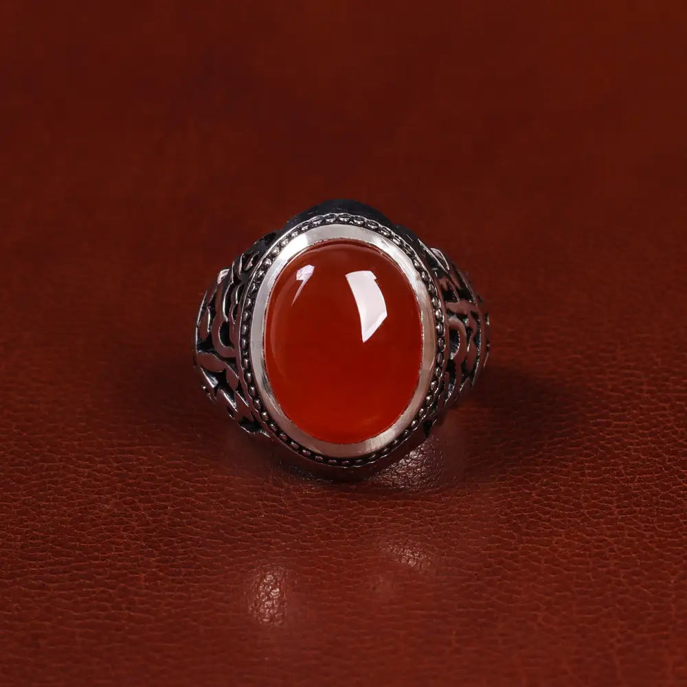 انگشتر عقیق یمن مردانه کد 24349