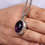 گردنبند آمیتیست مردانه کد 24353