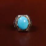 انگشتر فیروزه عجمی مردانه کد 24379