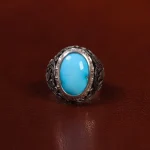 انگشتر فیروزه عجمی مردانه کد 24383