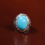 انگشتر فیروزه عجمی مردانه کد 24389