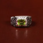 انگشتر زبرجد مردانه کد 24395