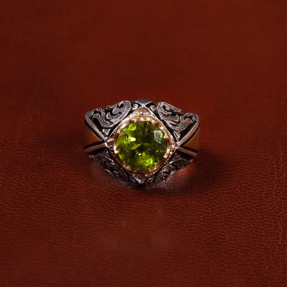 انگشتر زبرجد مردانه کد 24397