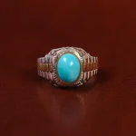 انگشتر فیروزه عجمی مردانه کد 24404