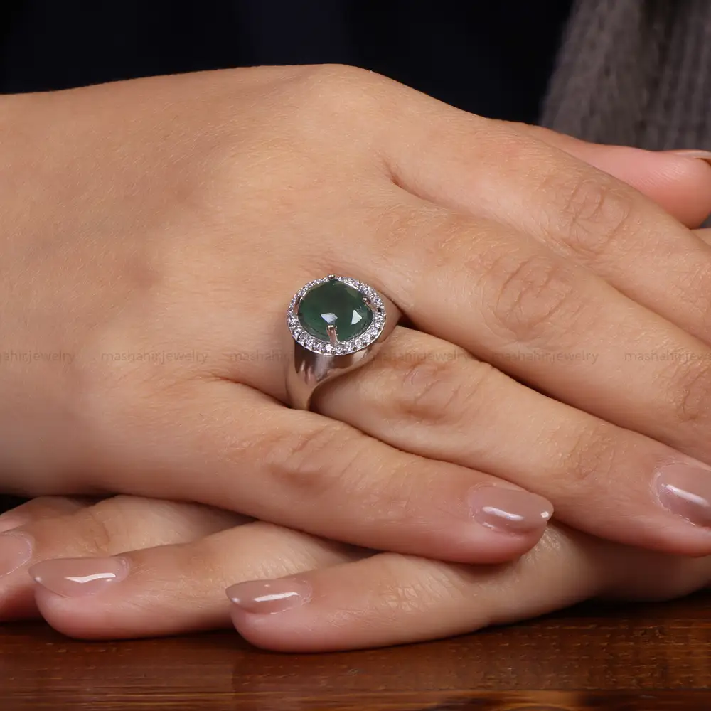 انگشتر زمرد زنانه کد 24544