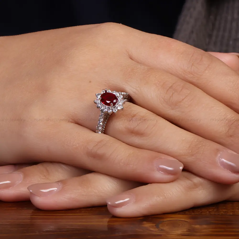 انگشتر طرح یاقوت سرخ زنانه کد 24557