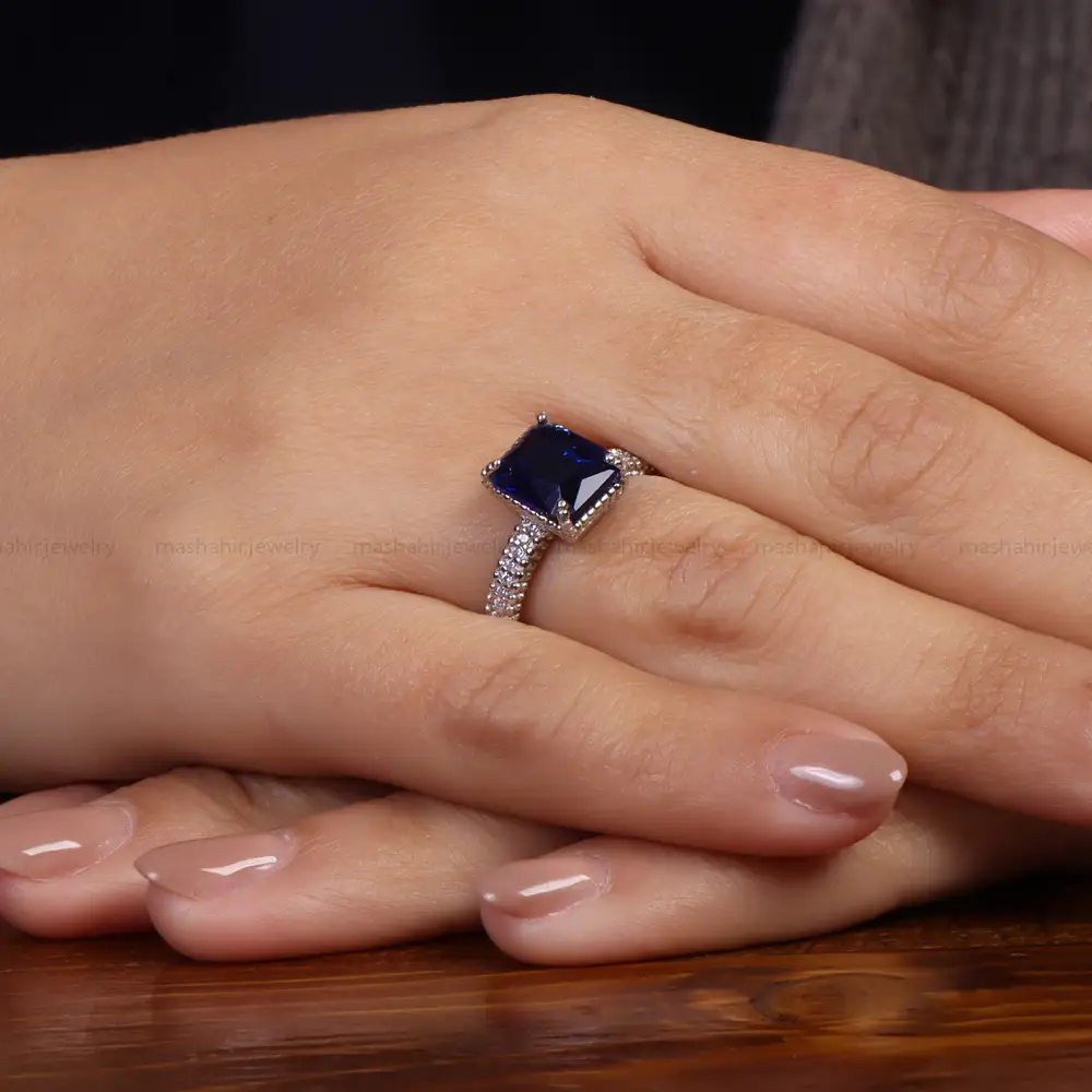 انگشتر طرح یاقوت کبود زنانه کد 24562