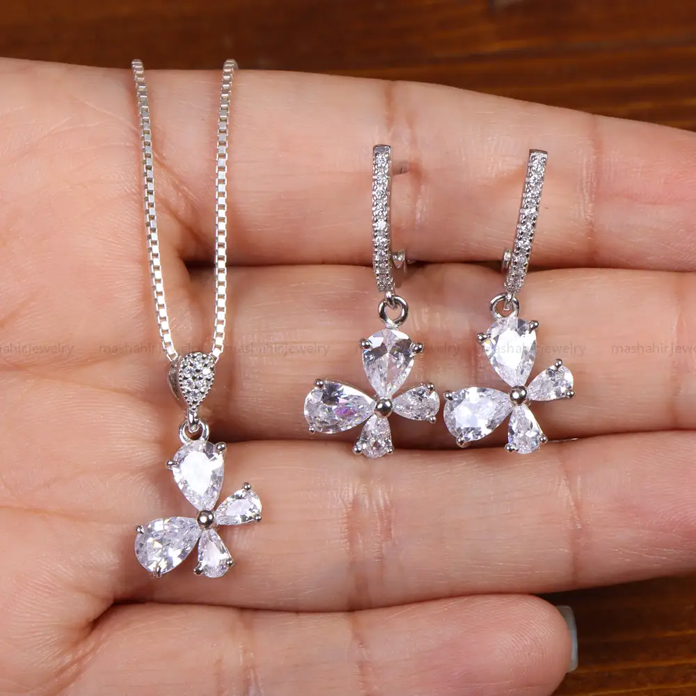 نیم ست نقره زنانه کد 24646