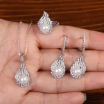 نیم ست طرح مروارید زنانه کد  24649