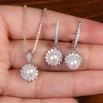 نیم ست طرح مروارید زنانه کد  24665