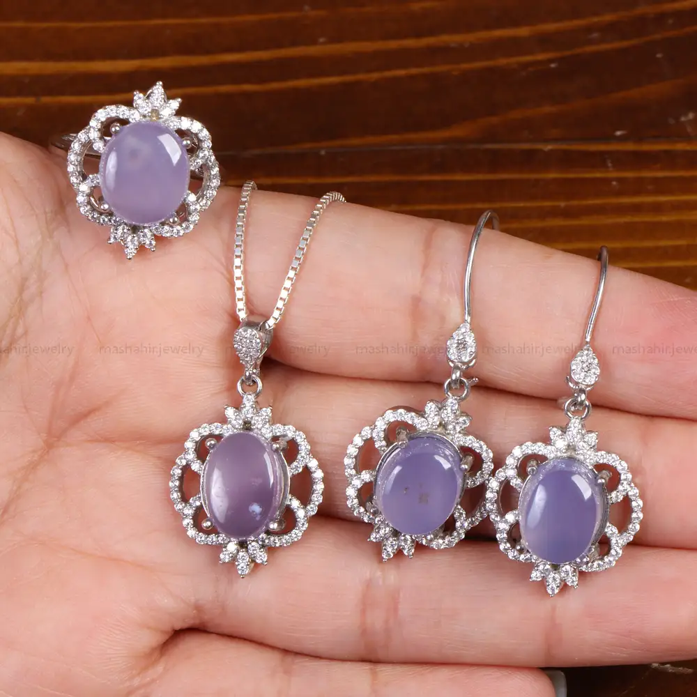 نیم ست عقیق سوسنی زنانه کد 24667