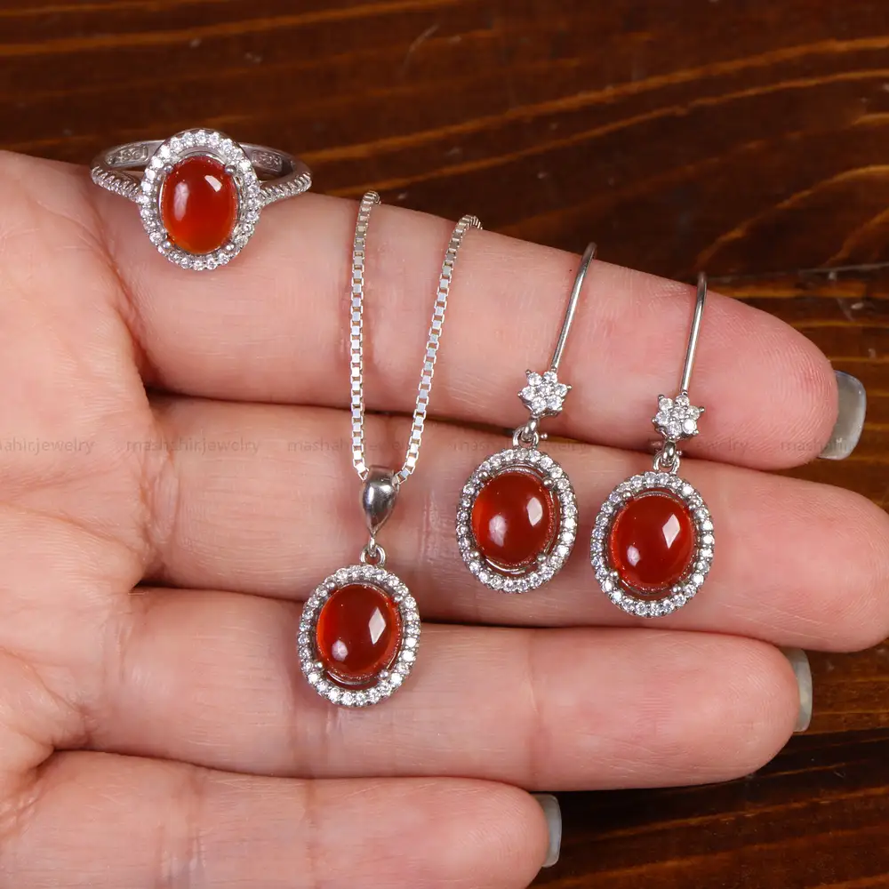 نیم ست عقیق زنانه کد 24673