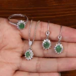 نیم ست زمرد زنانه کد 24683