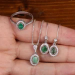 نیم ست زمرد زنانه کد 24684