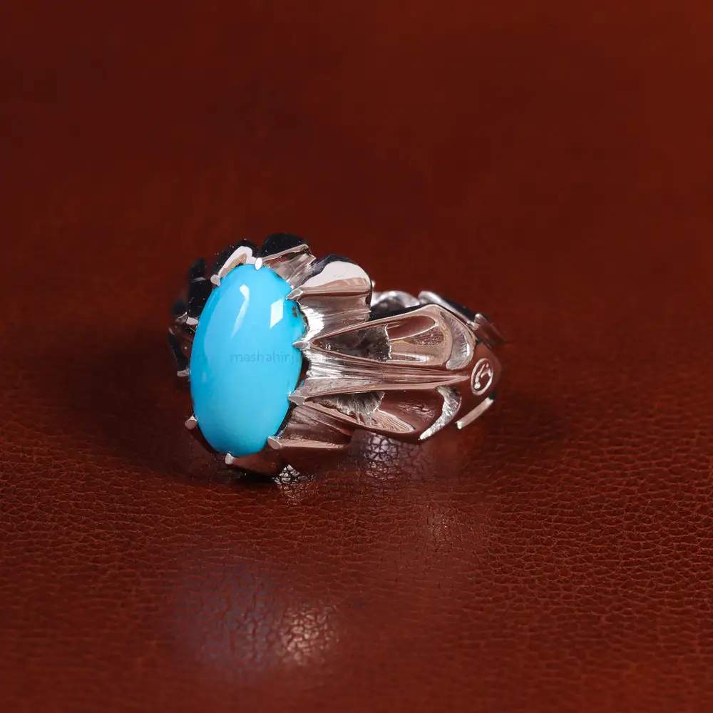 انگشتر فیروزه عجمی مردانه کد 24010