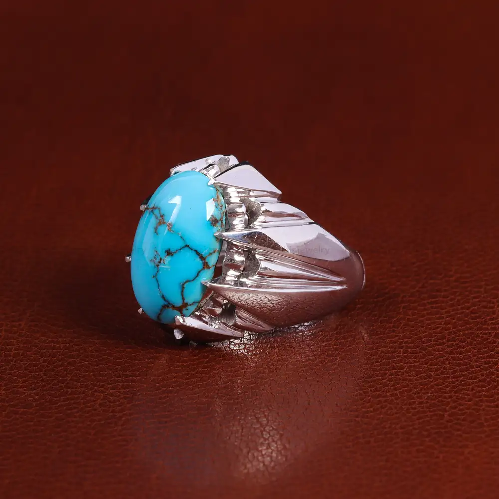 انگشتر فیروزه شجری مردانه کد 24012