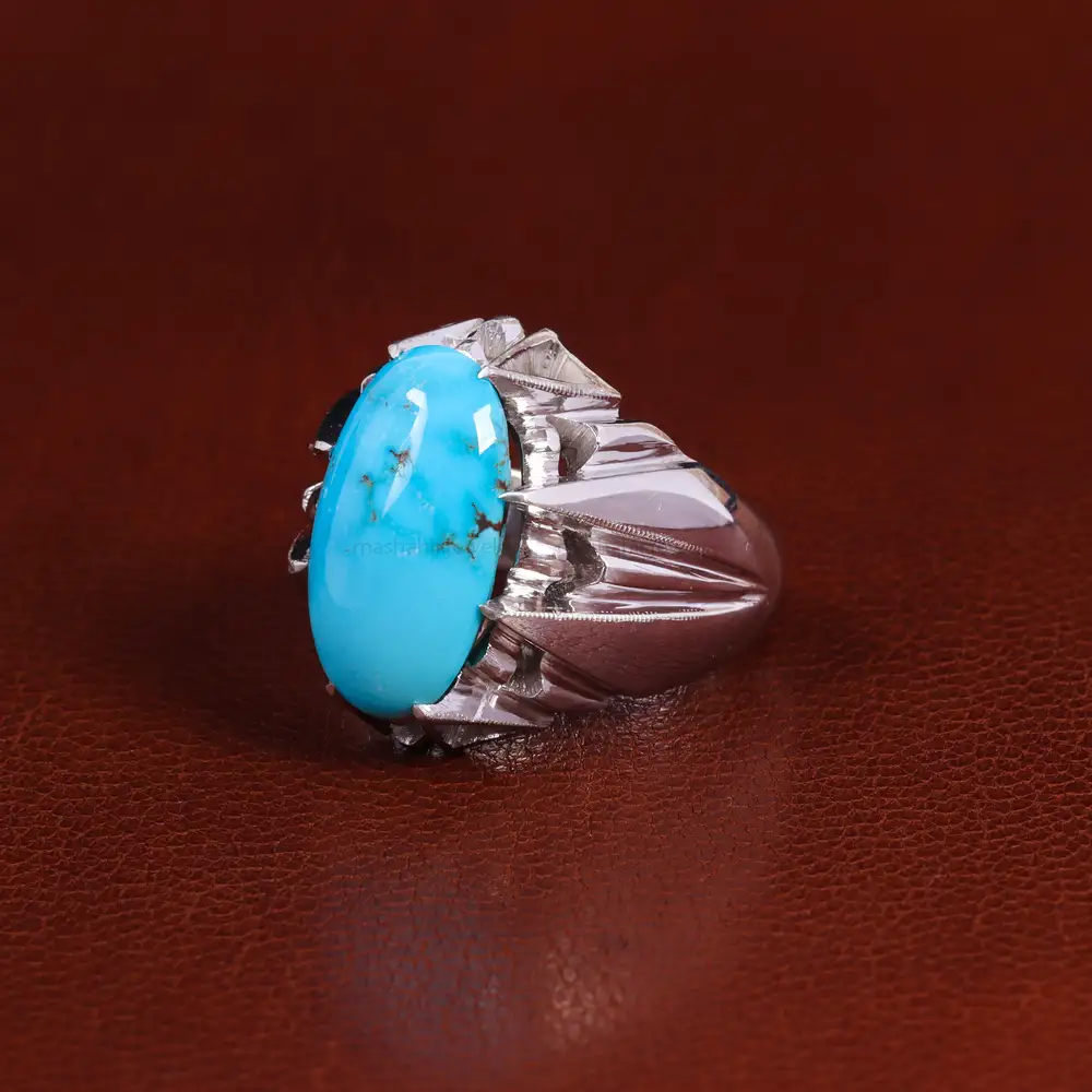 انگشتر فیروزه شجری مردانه کد 24019