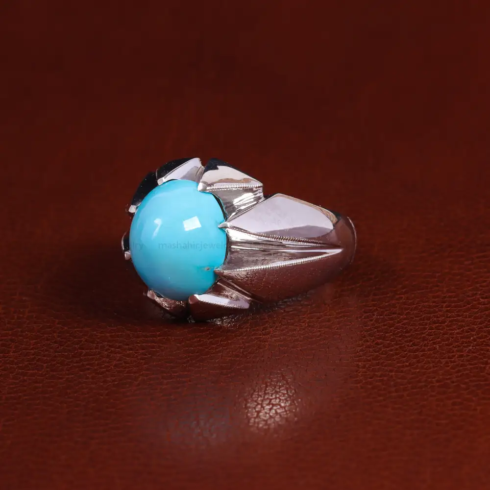 انگشتر فیروزه عجمی مردانه کد 24034